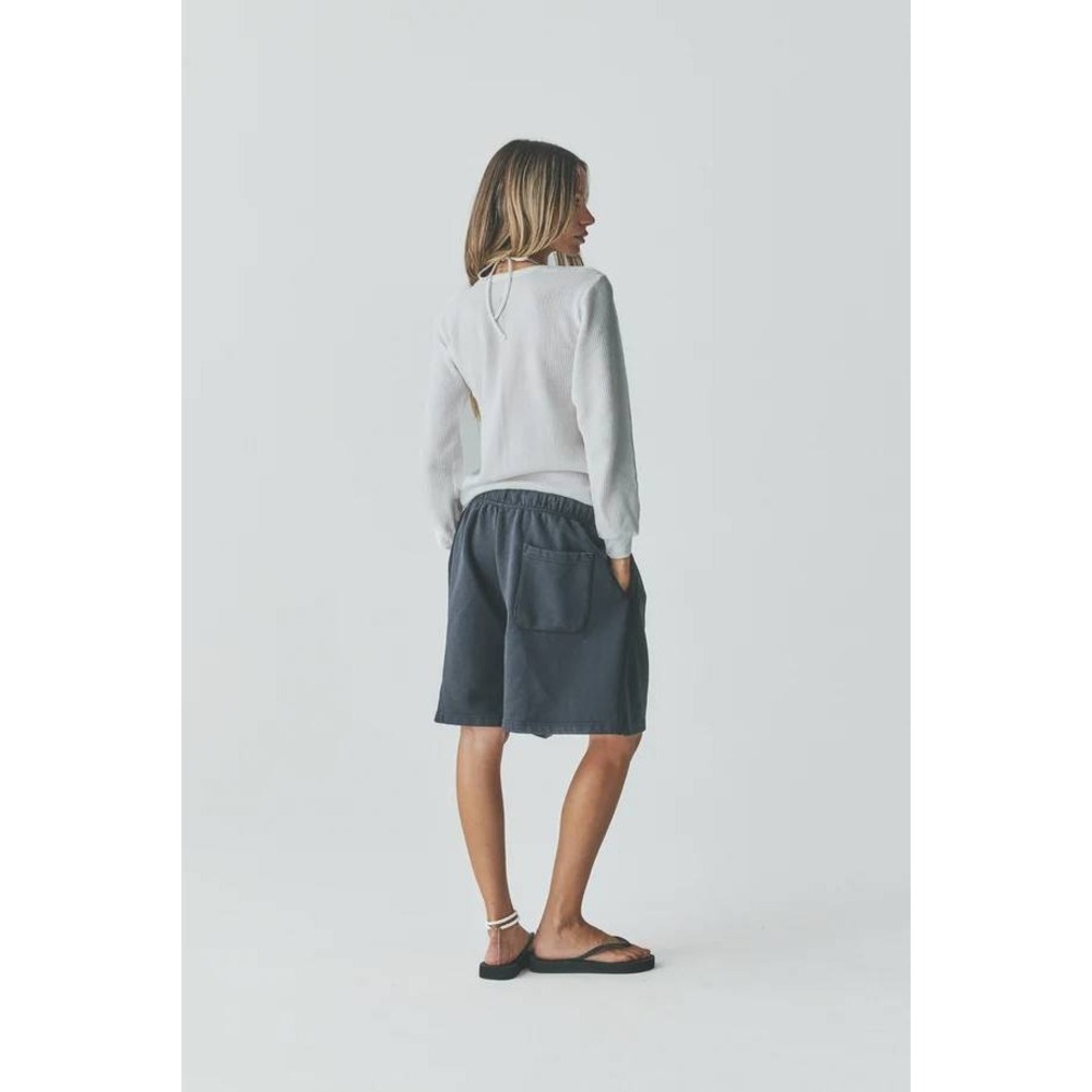 Elwood Sweat Shorts Organic Cotton Fleece Vintage Black M Normcore Casual - Picture 2 of 15